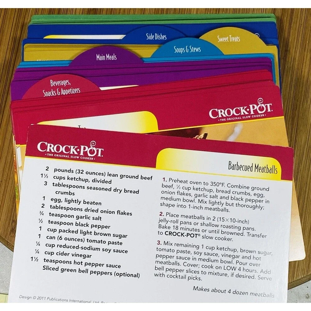 Crock Pot Recipe Card Collection Tin Keepsake Box 76 Recipes Cards & 24 Blank